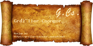 Gröller Csongor névjegykártya